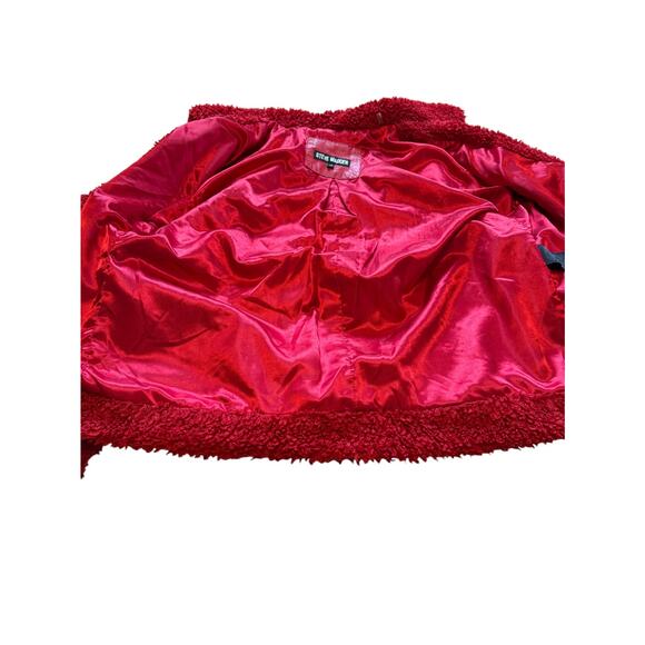 Steve Madden Coat Women X Large Red‎ Shearling Going Out Valentines Party Teddy - Picture 5 of 8